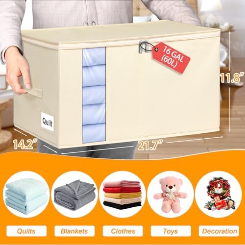60L Rigid-Sided Blanket Storage Bags, 2 Pack - Image 2