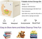 13 Inch Animal Cube Storage Bins, Foldable Fabric Kids Toy Box & Toy Chest - Image 3
