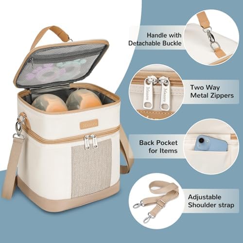 Mancro Double Layer Breast Milk Cooler Bag Fits 6 Bottles Up to 9 Ounces - Image 6