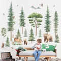 decalmile Pine Tree Woodland Forest Animal Bear Wall Decals Stickers by decalmile