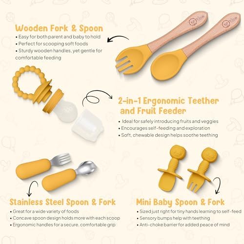 O'doe 17-Piece BPA-Free Silicone Baby Feeding Set | Thick & Soft Suction Plates - Image 4