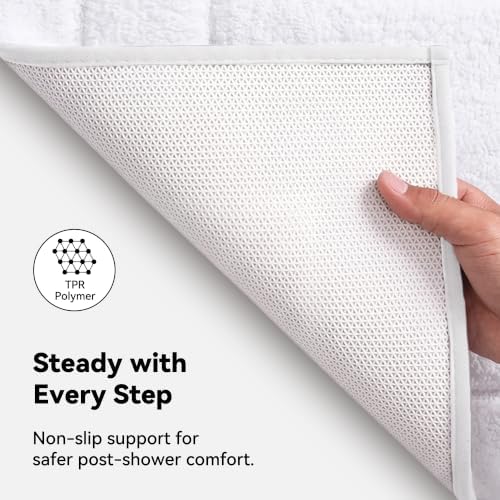 GRANNY SAYS White Bathroom Rug 16" x 24", Non-Slip Microfiber Bath Mat - Image 5