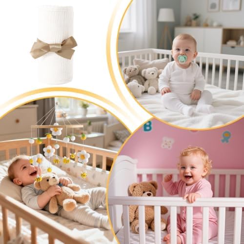 4‑Pieces Cot Rail Protector, Breathable Cotton Gauze Bed Edge Guard - Image 5