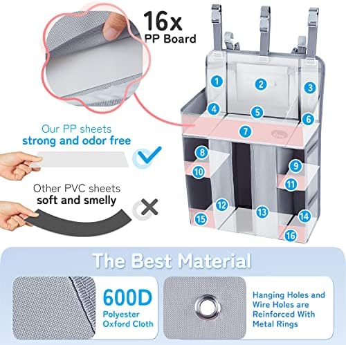 HHZ XL Hanging Diaper Caddy Organizer –Sturdy and Durable Baby Organizer – - Image 3