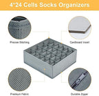 Joyoldelf Sock Drawer Organizer Divider Underwear Organizer 24-cell Fabric - Image 2