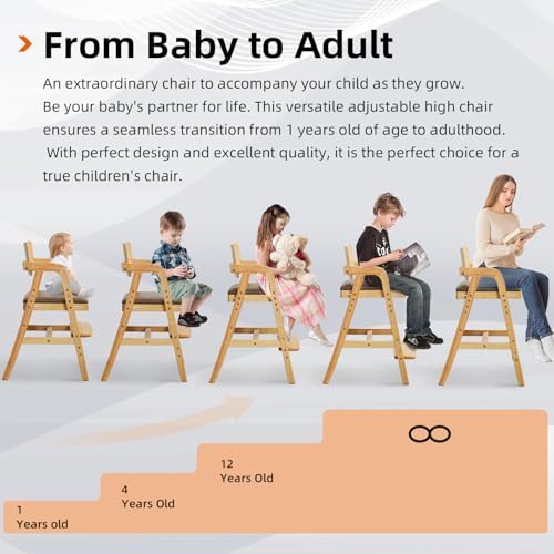 Wooden High Chair for Babies and Toddler Dining Chair - Image 4