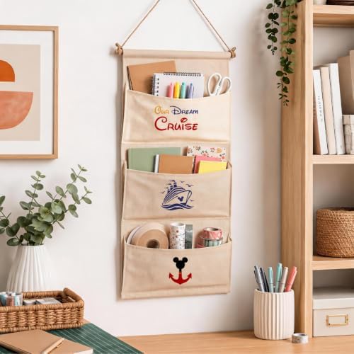 Practical Cruise 3-Pocket Hanging Wall Organizer, Cute Door Pocket Storage - Image 6