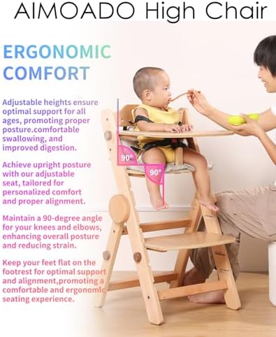 Wooden High Chair for 6+ Months to 300 Lb, Folding - Image 5