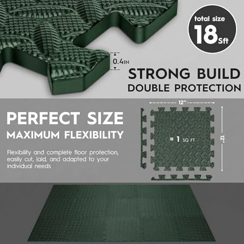 18 Pcs EVA Foam Floor Tiles, Puzzle Exercise Mat Set - Image 2