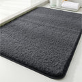 Polyester Bathroom Rug 20"x32" Dark Gray, Non-Slip Soft Bath Mat by Kildoss