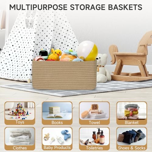 3 Pack Storage Baskets for Organizing, 13.7×9.5×6.3" - Image 6