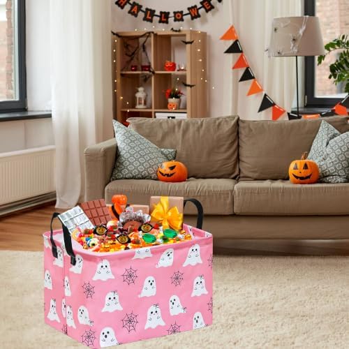 Rec Halloween Ghost Storage Basket Box Hamper Collapsible Organizer Bin Gift - Image 5