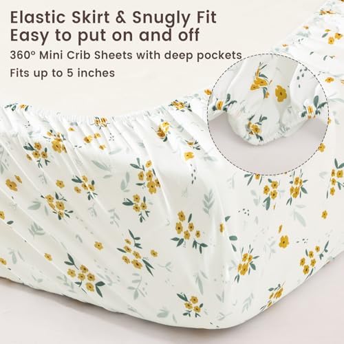 david's kids 3 Pack Mini Crib Sheets, Soft Breathable Premium Pack N Play Sheets - Image 5