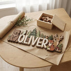 Personalized Woodland Name Sign, Custom Forest Animal Nursery Wall Decor - Image 2