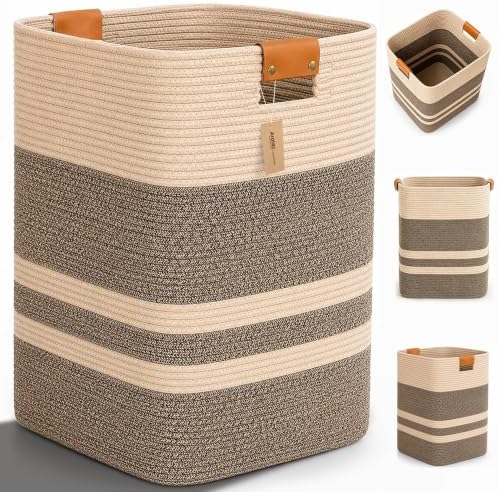 Laundry Hamper, Cotton Rope Laundry Basket by ARATECHOME