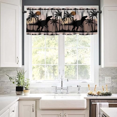 Dinosaur Wooden Kids Valance Curtains, Kids Boys Bedroom Nursery Room Window - Image 2
