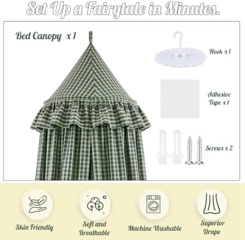 SmoothNovelty Gingham Plaid Bed Canopy - Image 3