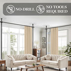 Room Divider Curtain Set-No Drilling Curtain Rod Set, Retractable Room Divider - Image 4