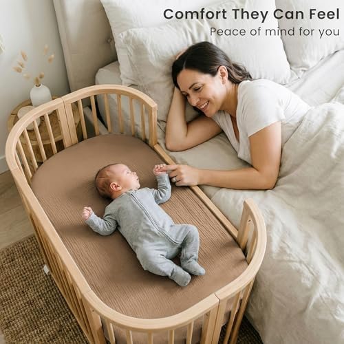 Konssy Muslin Bassinet Sheets for Baby Boys and Girls, 2 Pack - Image 5
