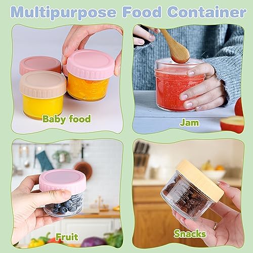 RowinsyDD 24 Pack Glass Baby Food Storage Containers, 2 oz Leakproof Baby Food - Image 6