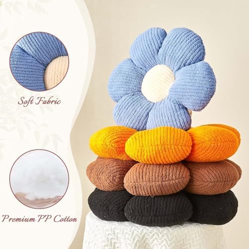 Kcvvcr Flower Throw Pillow, Soft Blue 17.7" Shaped Floor Pillow - Image 4