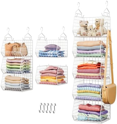5 Tier Closet Hanging Organizer, Clothes Hanging Shelves by X-cosrack