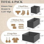 Simple Houseware Underwear Drawer Organizer, Dark Gray - Image 2