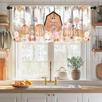 Kids Farm Animals Window Valance, Cartoon Rustic Farm Animal Funny Farmhouse - Image 3