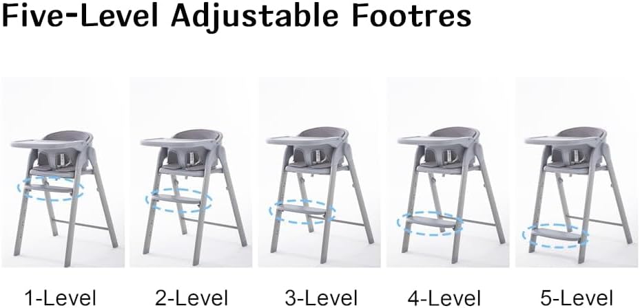 Convertible High Chairs for Babies & Toddlers. 5-in-1 Adjustable High Chair - Image 4