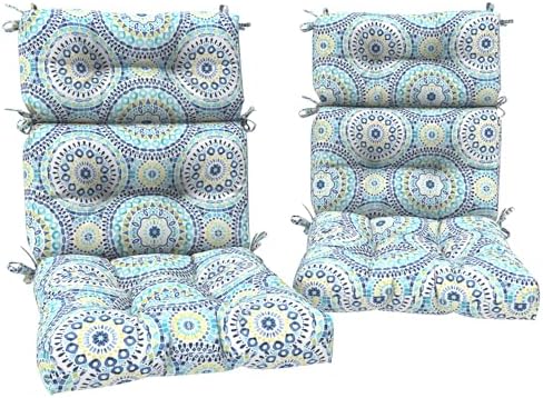 DYTXIII Outdoor High Back Chair Cushions Set of 2, Water Repellent Tufted by DYTXIII