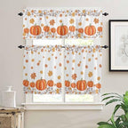 Fall Maple Leaves Kitchen Curtains and Valances Set, Thanksgiving Watercolor - Image 3