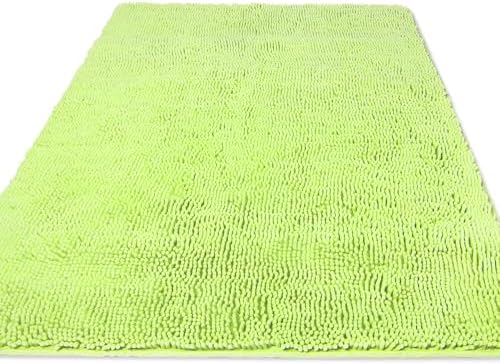Yeaban Chenille Apple Green Bathroom Rug 36"x60", Non-Slip Rubber Backing by Yeaban