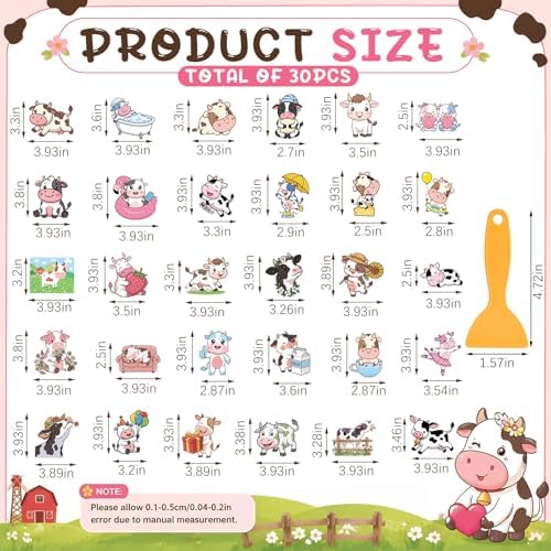 Fullhawl 30 Pcs Farm Animal Non Slip Shower Stickers, Bathtub Safety - Image 2