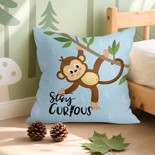 16x16 Set of 4 Kids Cartoon Animals Throw Pillow Cushion Covers - Image 5