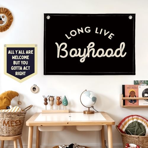 Lacama Long Live Boyhood Boys Room Decor, Boy Nursery Decor, Canvas Banner Wall - Image 7