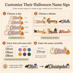 Custom Wooden Name Sign, Personalized Halloween Kids Room Door & Wall Decor - Image 5