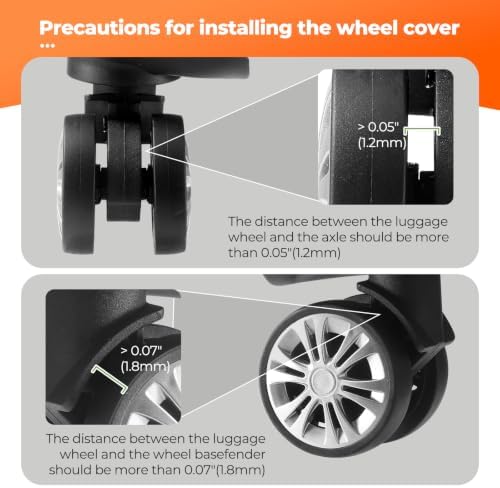 8Pcs Upgrade Luggage Wheel Covers, Travel Accessories - Image 6