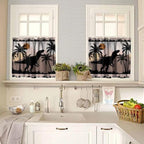 Dinosaur Wooden Kids Valance Curtains, Kids Boys Bedroom Nursery Room Window - Image 2