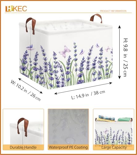 Rectangle Storage Basket with Handles, Collapsible Storage Bin, Books Box - Image 6