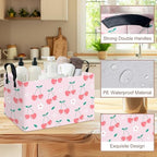 Rectangular Cherry Storage Basket Fabric Hamper - Image 7
