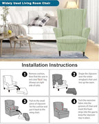 CRFATOP Wingback Chair Covers Wing Armchair Slipcovers - Image 6