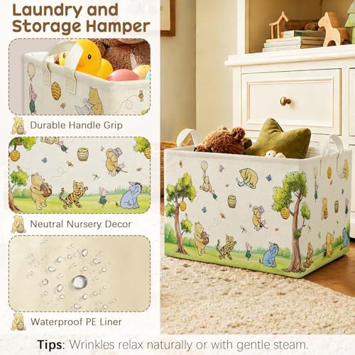 Rectangle Neutral Classic Winnie Bear Baby Basket - Image 7
