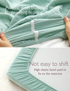 Momcozy Mini Crib Sheets 38"x26", Pack and Play Sheet - Image 4