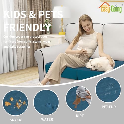 Easy-Going Waterproof Cushion Covers Set, Quilted Stretch 2-Piece Sofa Seat - Image 5