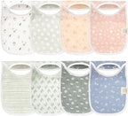 KeaBabies 8-Pack Bibs for Baby Girls, Boys Pullover Baby Bibs 6-36M by KeaBabies