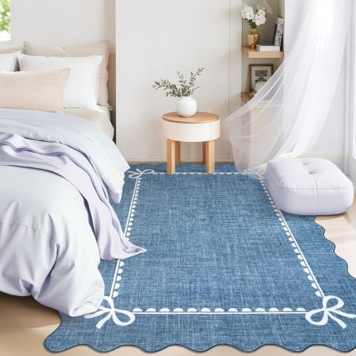 GarveeHome Scalloped Bow Rug 3x5 Washable Rugs - Image 2