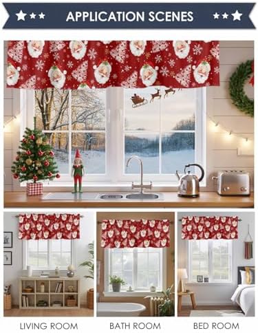Vandarllin Christmas Kitchen Curtains Valances - Image 6