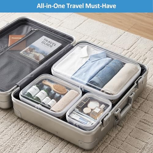 6 Pack Clear Hard Shell Zipper Case, Hard Plastic Zipper Pouches - Image 5