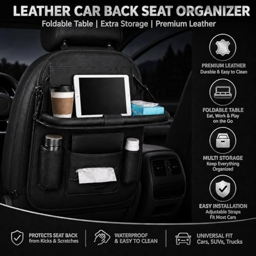 2 Pack Leather Look Car Backseat Organizer - Image 2