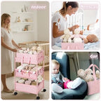 Yookeer 2in1 Baby Diaper Caddy Organizer Cart 3 Tier Large Capacity Metal - Image 4